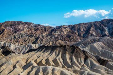 Zabriskie Point in Death Valley National Park in California, United States. Ramose park in USA