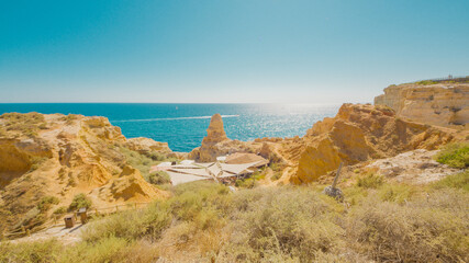 Beautiful rock formations at Algar Seco, Portugal, in summer © naturenow