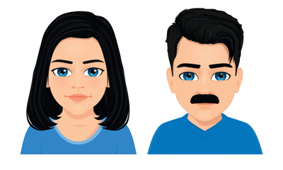 portrait of man and woman side by side