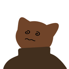 Adorable Cat Character in Turtleneck Vector | Cute Minimalist Design