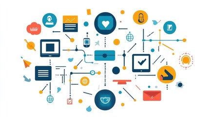Fototapeta premium Education infographic with icons for different learning platforms, including MOOCs and online courses