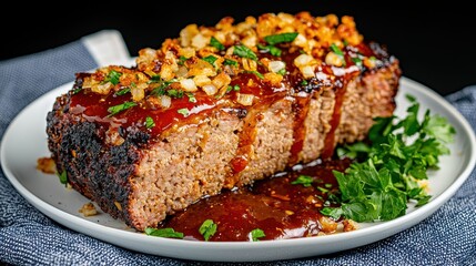 Delicious Homemade Meatloaf with Toasted Crumbs and Glazed Sauce