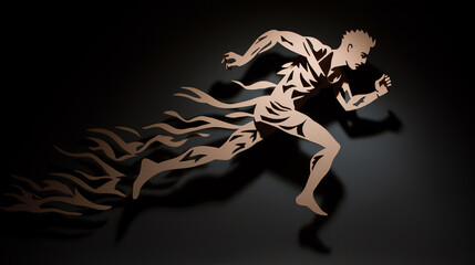 running man made of paper