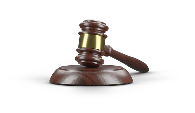 Wooden Gavel Isolated. Transparent PNG.