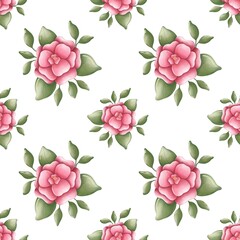 Seamless pattern,Watercolor Flowers .Floral fabrics