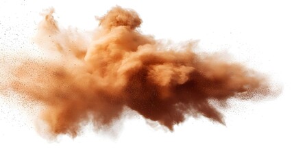 Dust Explosion Isolated on White Background.