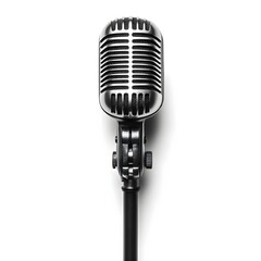 Fototapeta premium Vintage Microphone Isolated on White Background.