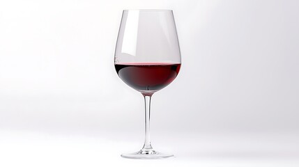 Red wine in glass isolated on white background.