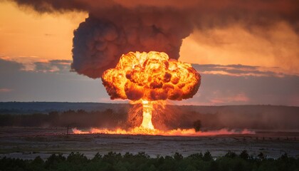 핵이 떨어져 폭발한 직후