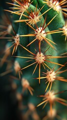 Fototapeta premium A collection of cactus plants with different characteristics showcased in a garden bed picture