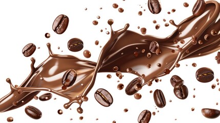 Fototapeta premium Coffee Splash with Beans