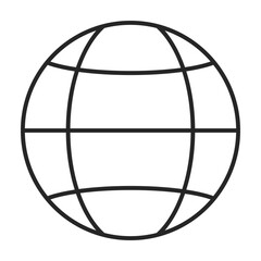 Simple globe for internet or web icon line art vector