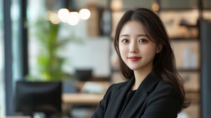 Obraz premium Korean business woman in office