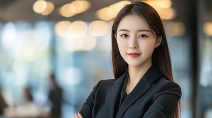 Obraz premium Korean business woman in office