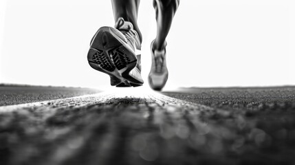 A person running in a black and white photo © Ева Поликарпова