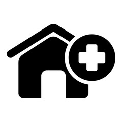 Obraz premium clinic glyph icon