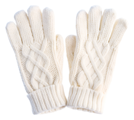 Winter white gloves on an isolated background