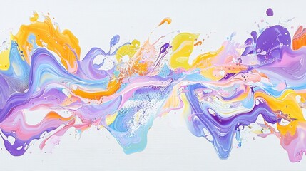 Abstract Liquid Art Painting with Vibrant Colors and Swirls