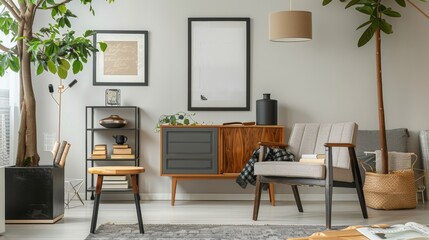 Contemporary Chic: A Stylish Living Room with Industrial Flair