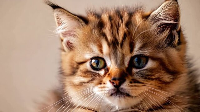 Charming kitten with expressive eyes plays in cozy indoor setting, showcasing playful antics and adorable personality during a sunny afternoon. Generative AI