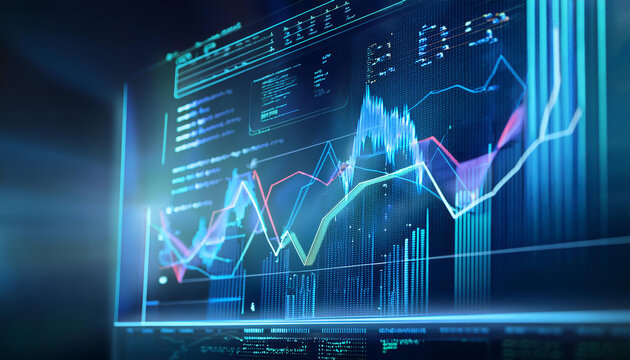 Close-Up of Data Charts and Graphs on a Computer Screen