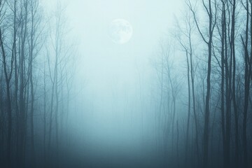 Chilling winds whisper through the branches, weaving an eerie symphony that echoes in the silence of the darkened forest.