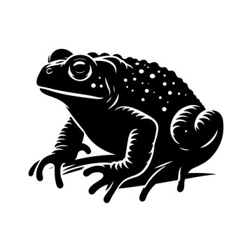 black toad sitting, side view