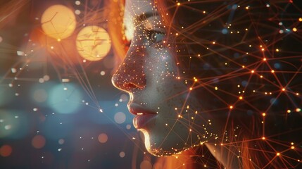 Connecting people on the internet, nodes transforming. Social network connections. Information technology of internet of things IOT big data clouds computing.