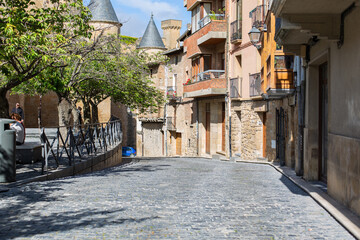 Obraz premium Old narrow street in Olite, Navarre, Spain