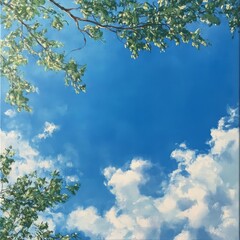 Fototapeta premium A thick haze against a rich blue sky.