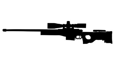 Silhouette of AWM (Arctic Warfare Magnum) sniper rifle