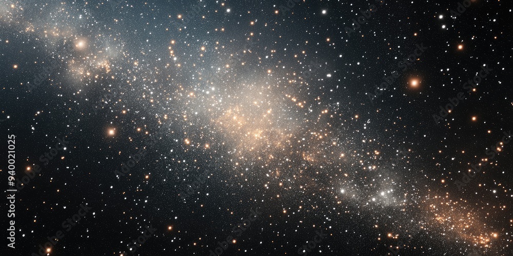 Poster Illustration of a deep space star field in a 3D cartoon rendering showcasing a universe filled with stars and gas in the far distant cosmos