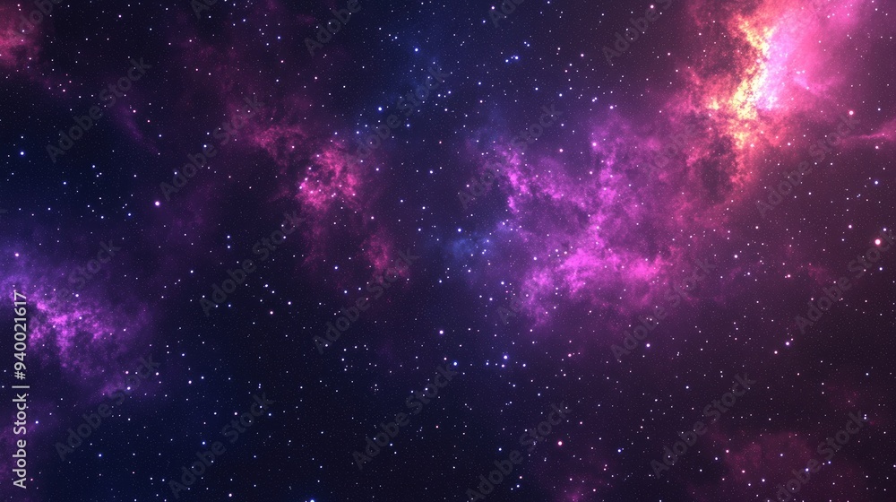 Aufkleber High definition star field background in 3D cartoon rendering Colorful outer space texture of a starry night sky