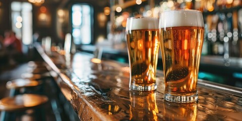 Friends conversing and savoring drinks at the bar top