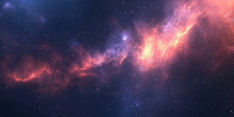 Obraz premium Abstract background of space featuring a 3D cartoon rendering of a nebula and sparkling stars