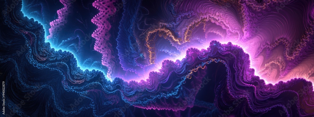 Leinwandbilder abstract fractal background in a 3d cartoon rendering futuristic wavy fractal artwork modern art wit