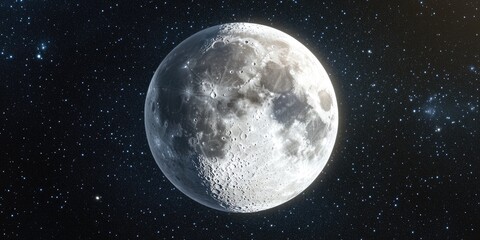 Fototapeta premium Cartoon rendering in 3D of a super moon