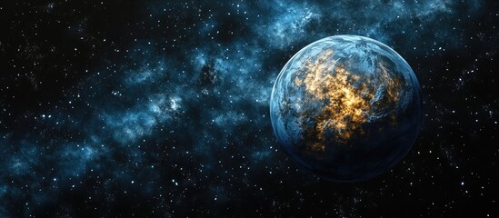 Fascinating exoplanet in deep space depicted in 3D cartoon rendering