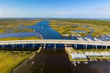 The Beach Blvd bridge over the intercoastal waterway in Jacksonville Beach Florida