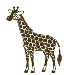 Naklejka premium This Elegant Giraffe Silhouette Vector Clipart Captures the Majestic Beauty of Wildlife, Making It Perfect for Nature-Themed Designs, African Safari Illustrations, Decorative Art, and Ornamental Graph