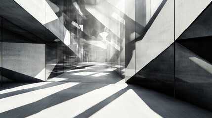 Abstract architectural backdrop 3D illustration