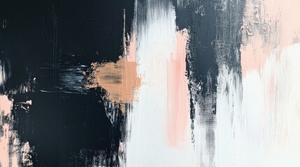 Abstract artwork featuring black white and rose gold lines suitable as a decorative piece for home interiors oil painting composition