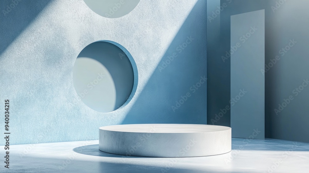 Poster abstract background template featuring a minimal scene with geometric walls studio podium designed f