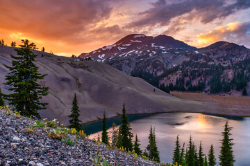 sunset in the mountains
