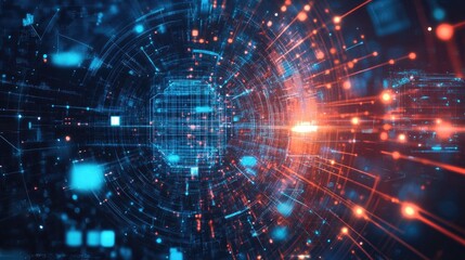 Abstract digital technology background 2D illustration