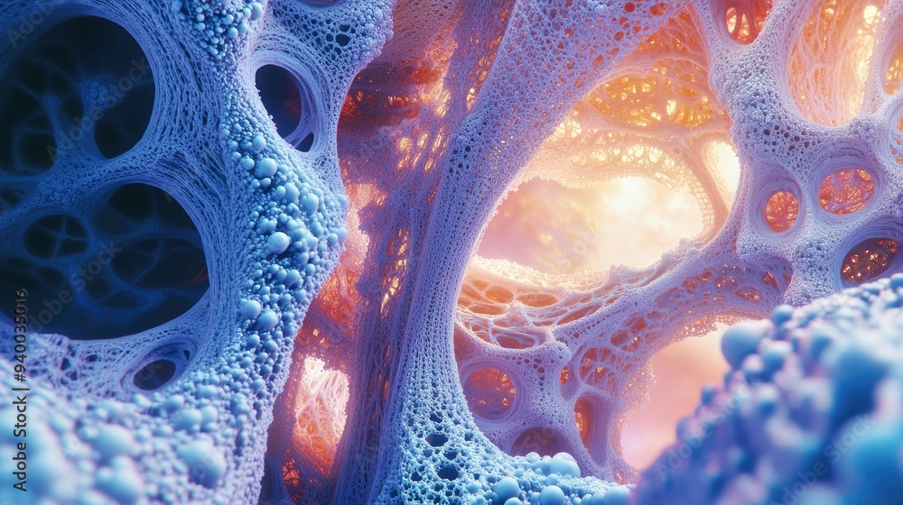 Poster abstract fractal backdrop created through computer generated 3d visualization