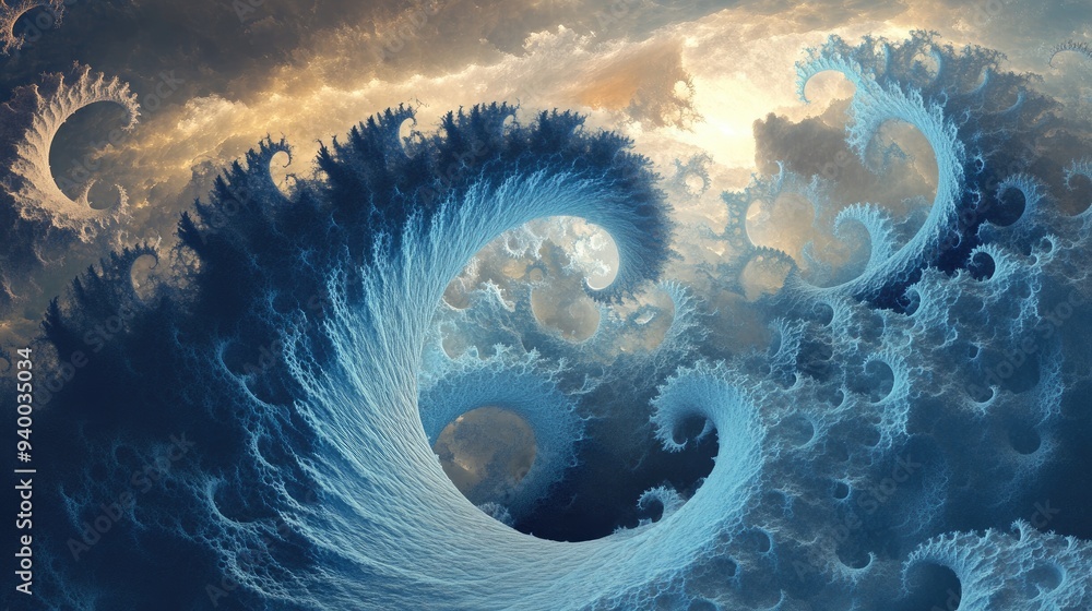 Poster abstract fractal backdrop created through computer generated 3d visualization