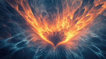 Abstract fractal light background rendered in 3D