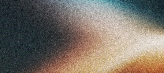 Fototapeta premium Grainy teal orange background, noise texture abstract color gradient poster dark backdrop, header banner design