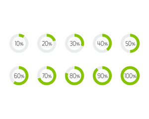 Collection Loading bar status icon. Vector illustration. Set of vector loaded icons. Download progress. Donload or Upload.